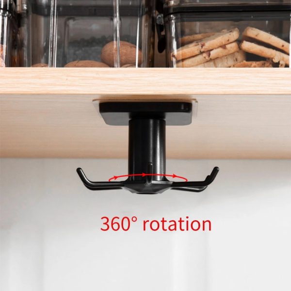 Rotated Kitchen Hooks Self Wall Hanger Hanging Rack - Image 4