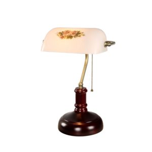 Bank Table Lamp Vintage Bedside Lamp Desk Lamps White Glass