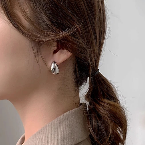 Small Stud Earrings For Women Metal Gold Silver Color Piercing Earring - Image 4