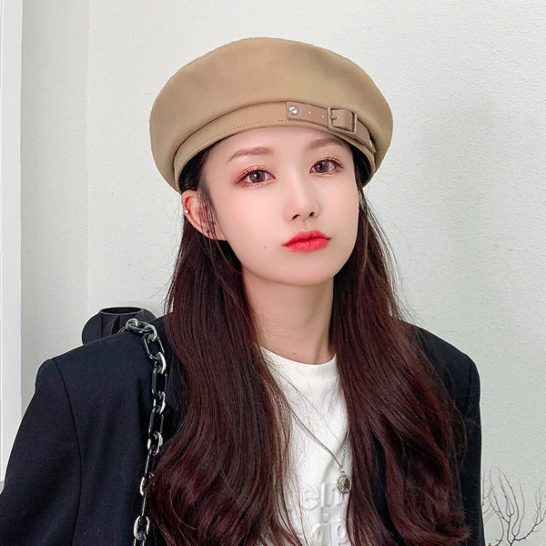 Foreign plaid Bailey soft girl cute painter hat octagonal hat girl