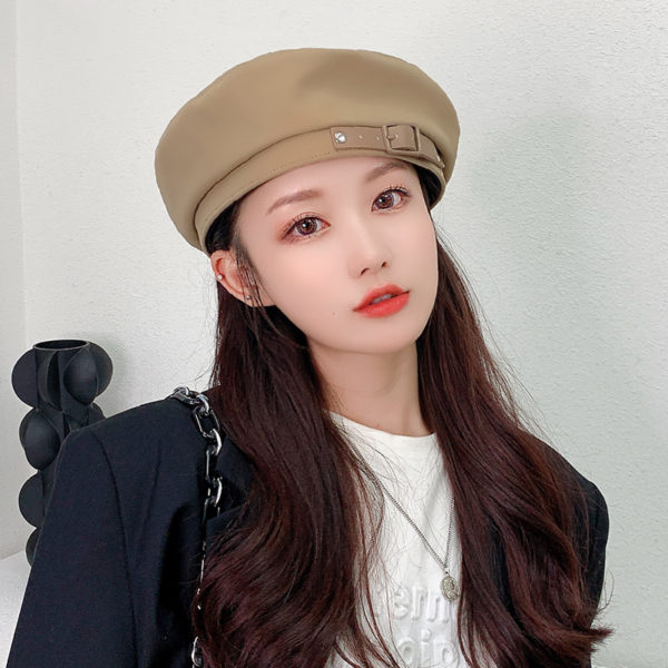 Foreign plaid Bailey soft girl cute painter hat octagonal hat girl - Image 2