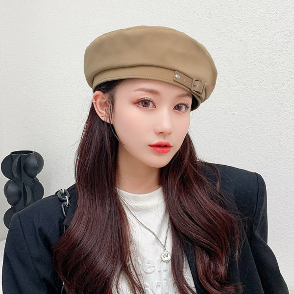 Foreign plaid Bailey soft girl cute painter hat octagonal hat girl - Image 3